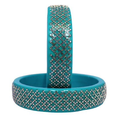 Jaipuri Lac Kada Bangles Set in Latest Rhinestones Design