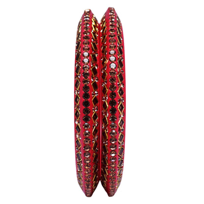 Traditional Kundan Lac Bangadi Bangles (Pack of 2)