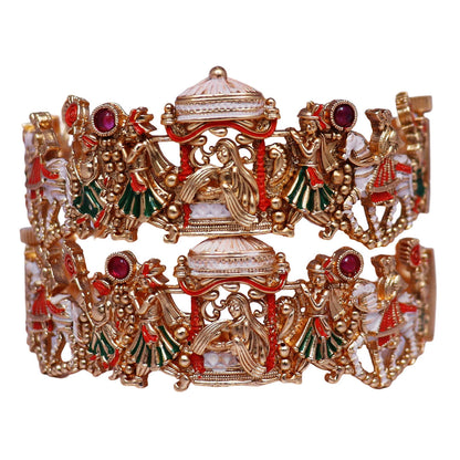 Premium Rajwadi Metal Kada Pair with Latest Doli-Baraat Design