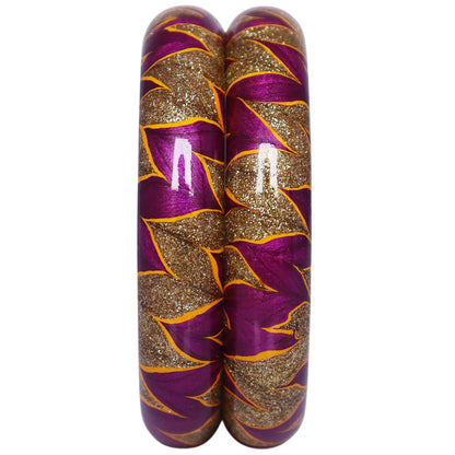 Traditional Rajasthani lac bangles for women with golden work