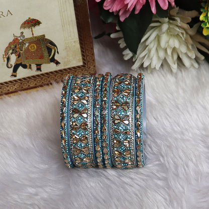 Fancy Short Lac Bangles For Women With Latest Kundan Design
