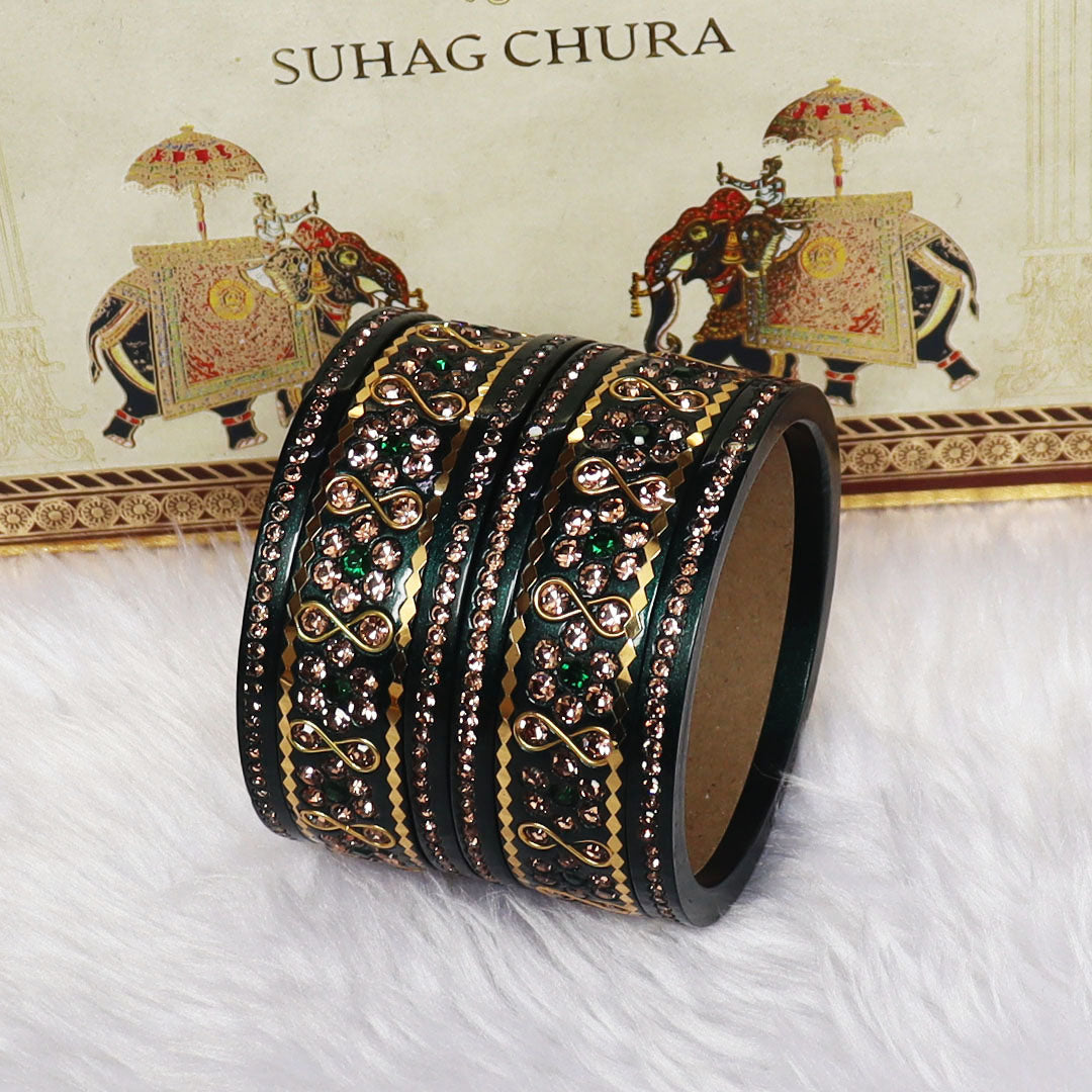 Festival Special Fancy Lac Bangles Set With Latest Stone Design