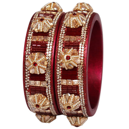 Jaipuri Lac Bangles Kundan Pearl Rhinestone Designer Kada