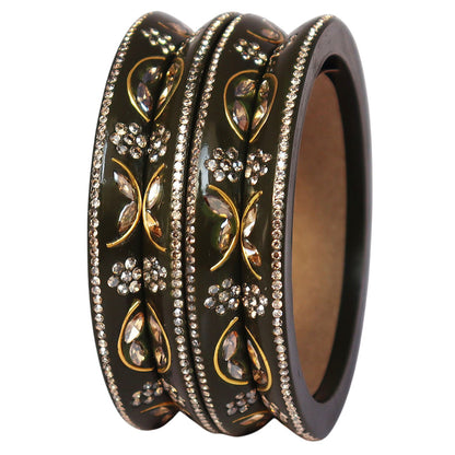 Festival Wear Lac Bangadi Bangles Set in Latest Kundan Design