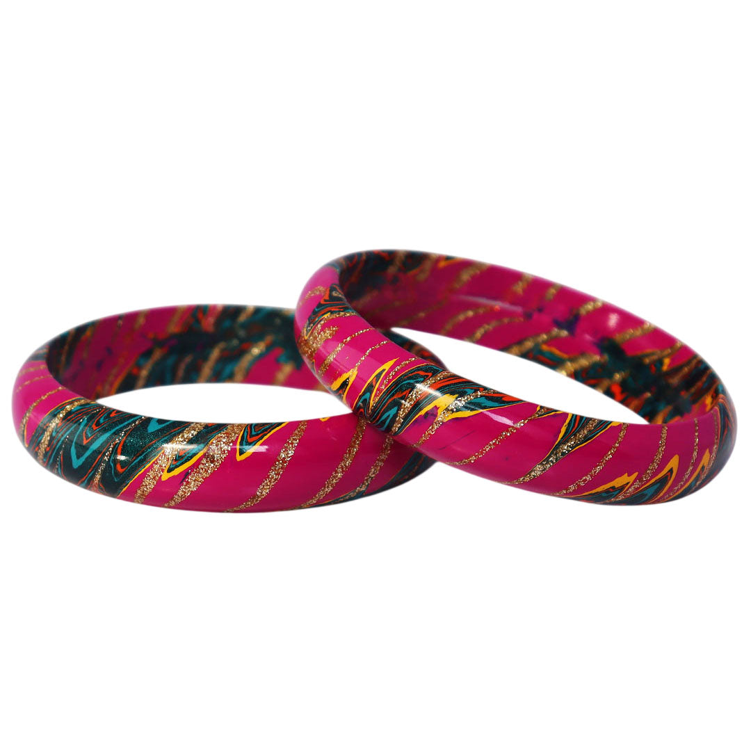Designer Lac Bangles Latest Wave Design Kada Set