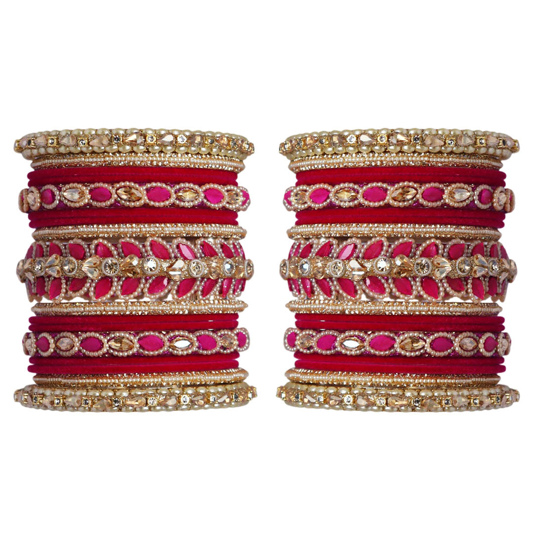 Indian Bridal Wedding Bangles Set – Kundan & Beads Work