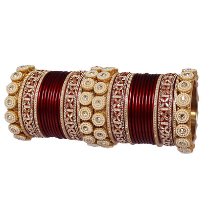 Designer Wedding Bangles with Pearls and Rhinestones