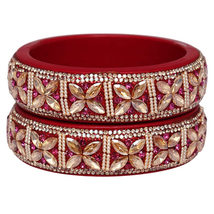 Jaipuri Handmade Lac Kada with Kundan Beads Craft