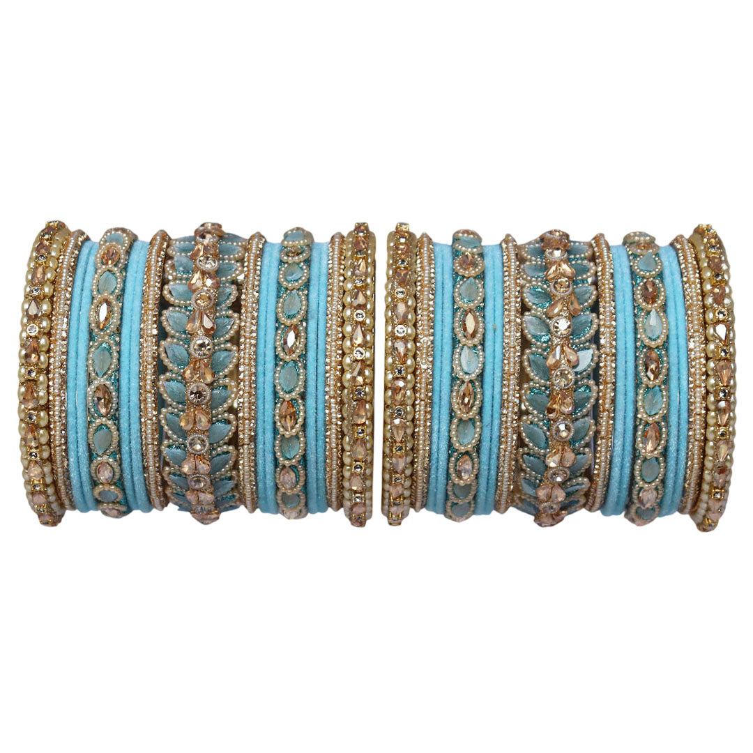 Indian Bridal Wedding Bangles Set – Kundan & Beads Work