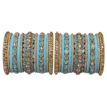Indian Bridal Wedding Bangles Set – Kundan & Beads Work