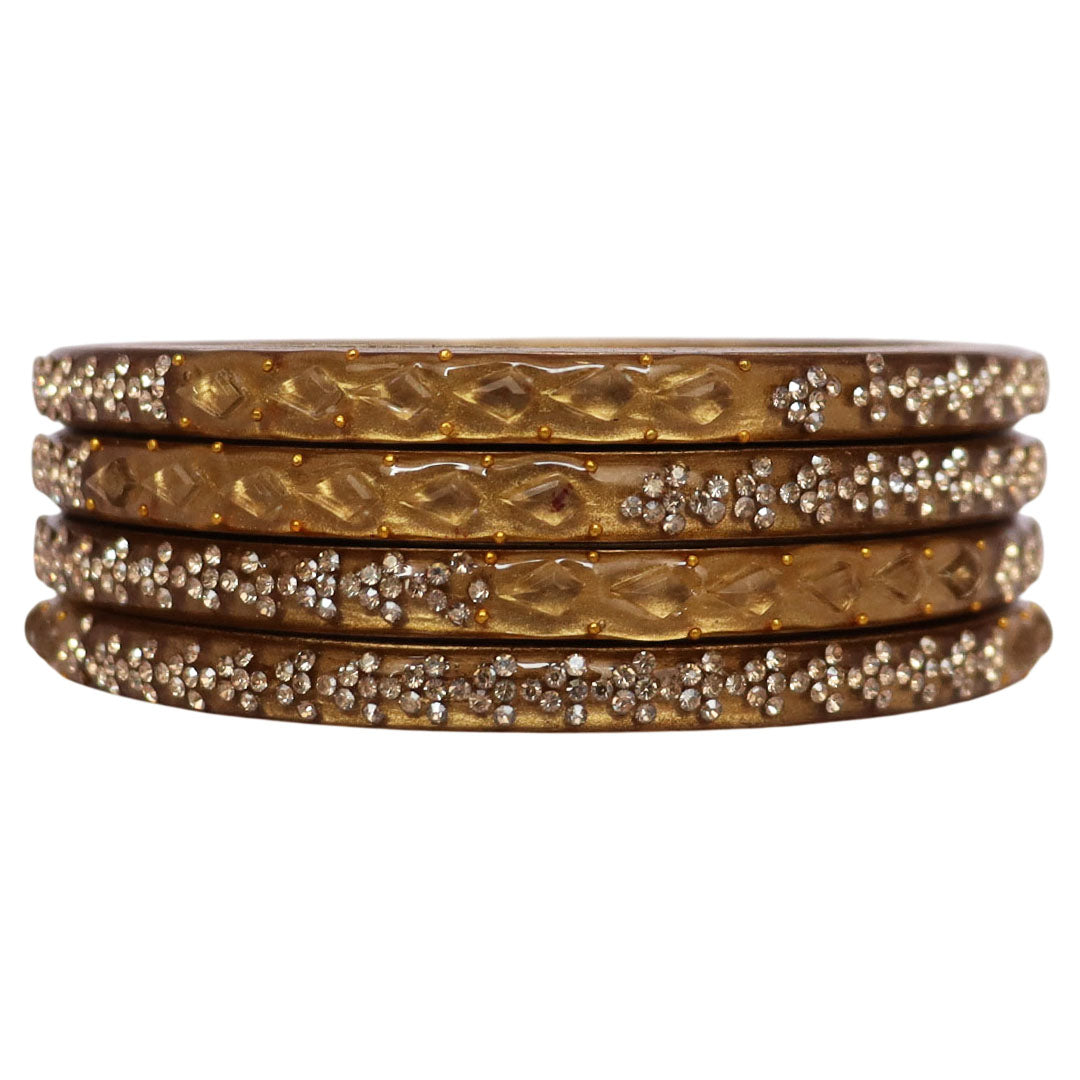 Beautifully Designed Lac Bangles With Kundan Work