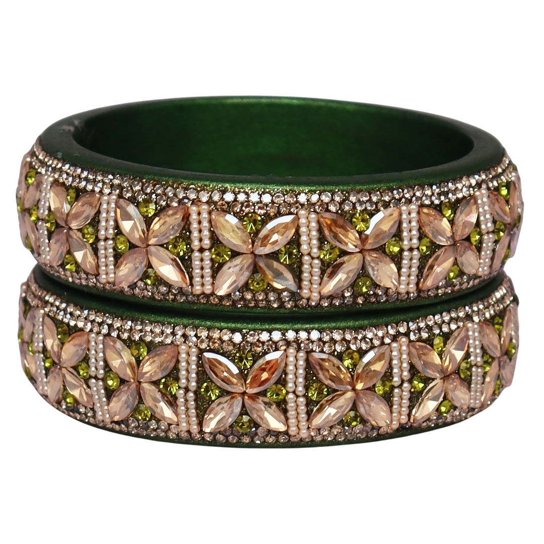 Jaipuri Handmade Lac Kada with Kundan Beads Craft