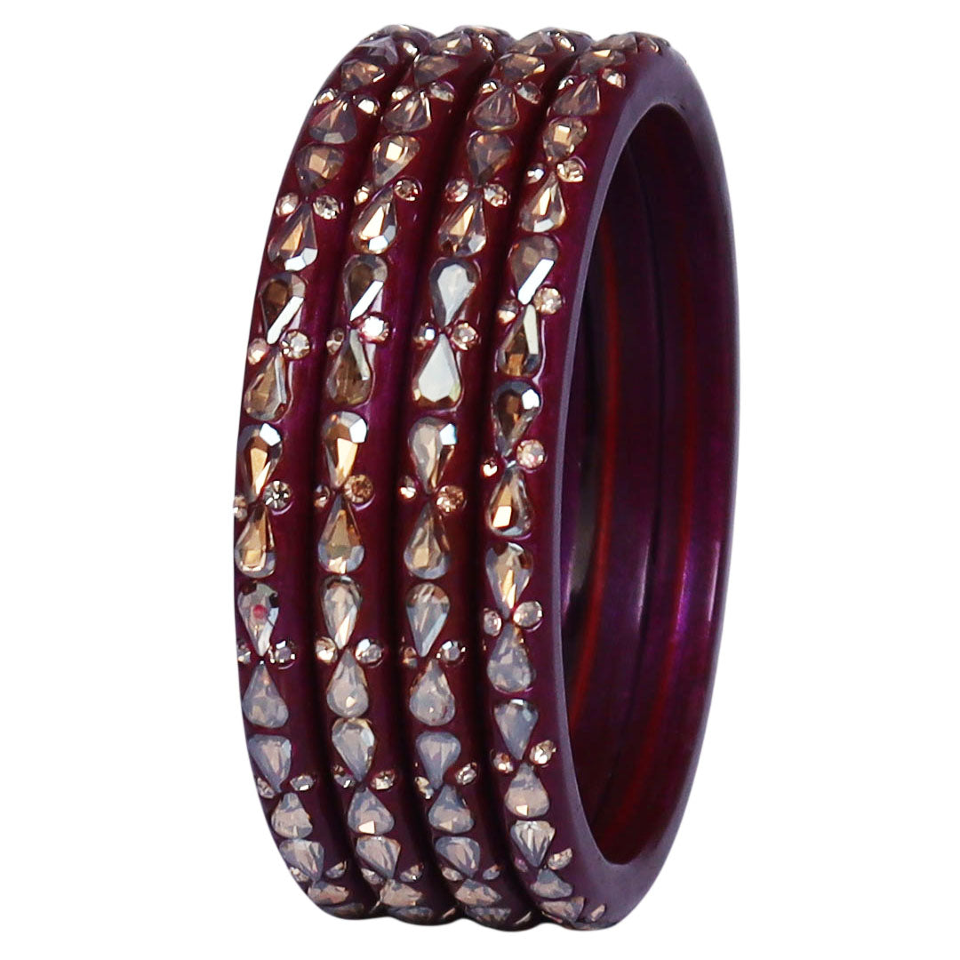 Traditional Stone Studded Lac Bangles For Women's