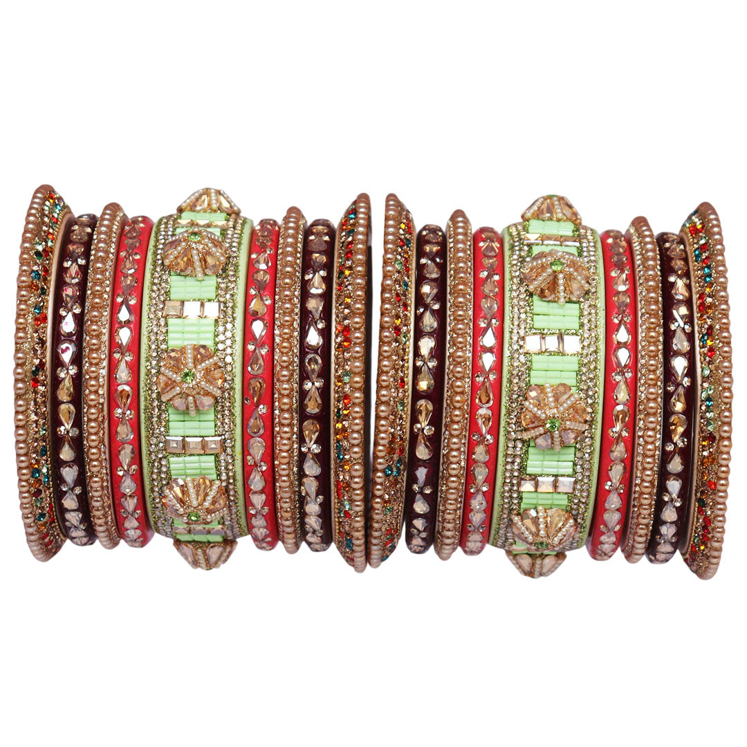 Rajasthani Lac Bangles Wedding Wear Kundan Designer Set