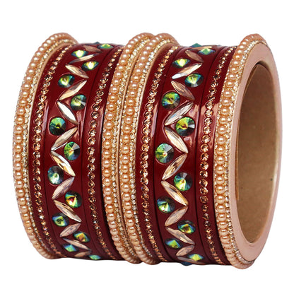 Bridal Style Kundan Lac Bangle Set – Ideal for Diwali & Weddings