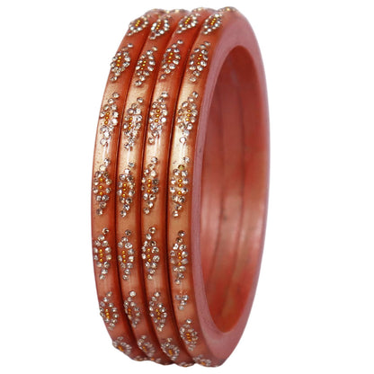 Rajasthani lac bangles set with elegant rhinestone stone work