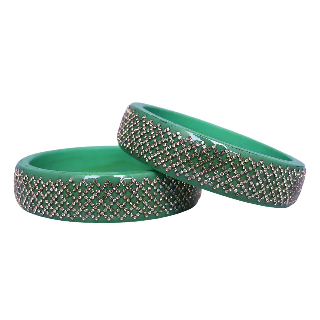 Jaipuri Lac Kada Bangles Set in Latest Rhinestones Design