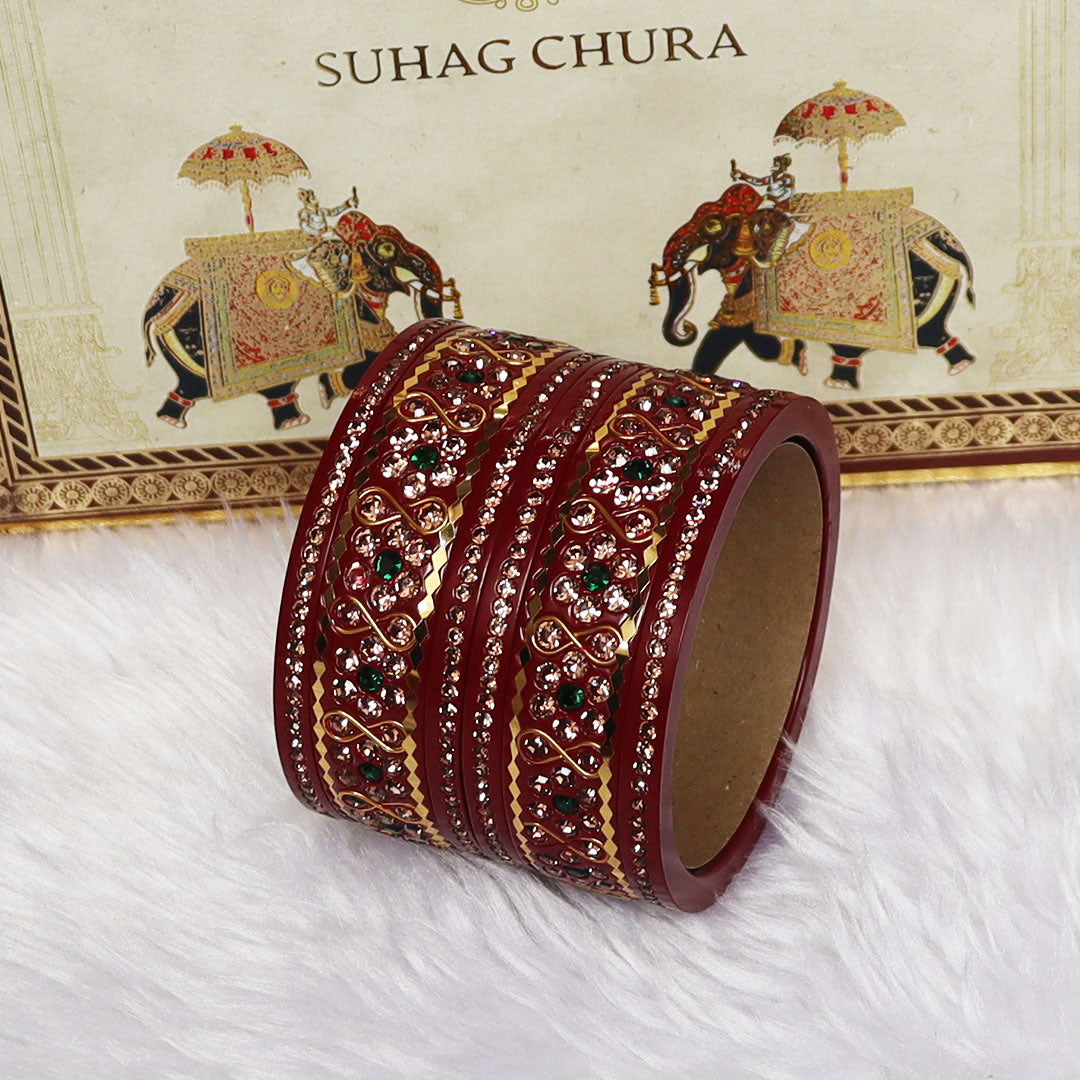 Festival Special Fancy Lac Bangles Set With Latest Stone Design