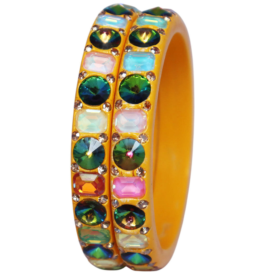 Traditional Indian Lac Bangles for Women | Antique AD Stone Ethnic Bangles by TAJ BRIDAL STORE