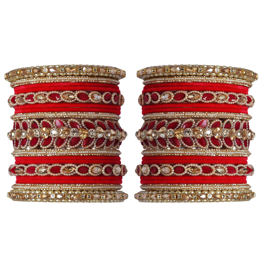 Indian Bridal Wedding Bangles Set – Kundan & Beads Work