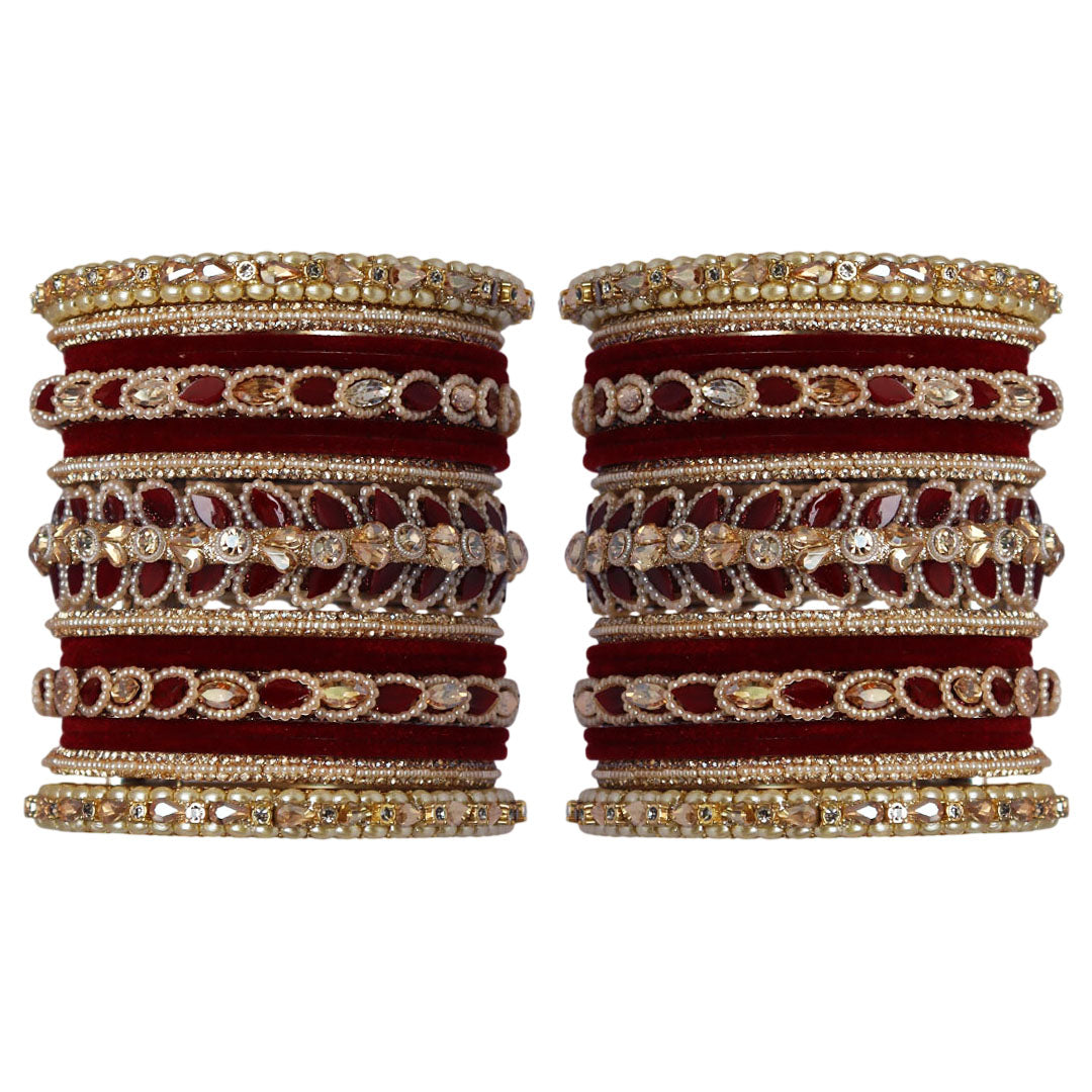 Indian Bridal Wedding Bangles Set – Kundan & Beads Work