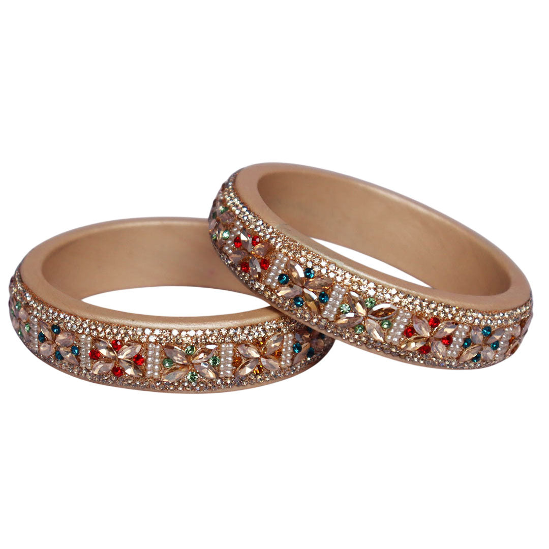 Traditional Jaipuri Lac Kundan Wedding Bangles for Women in Rajwadi Style