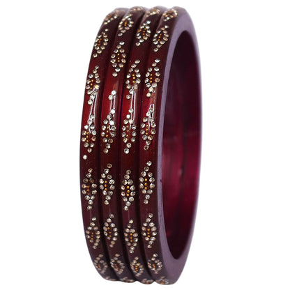 Rajasthani handmade lac bangles set with rhinestone stone work by TAJ BRIDAL STORE