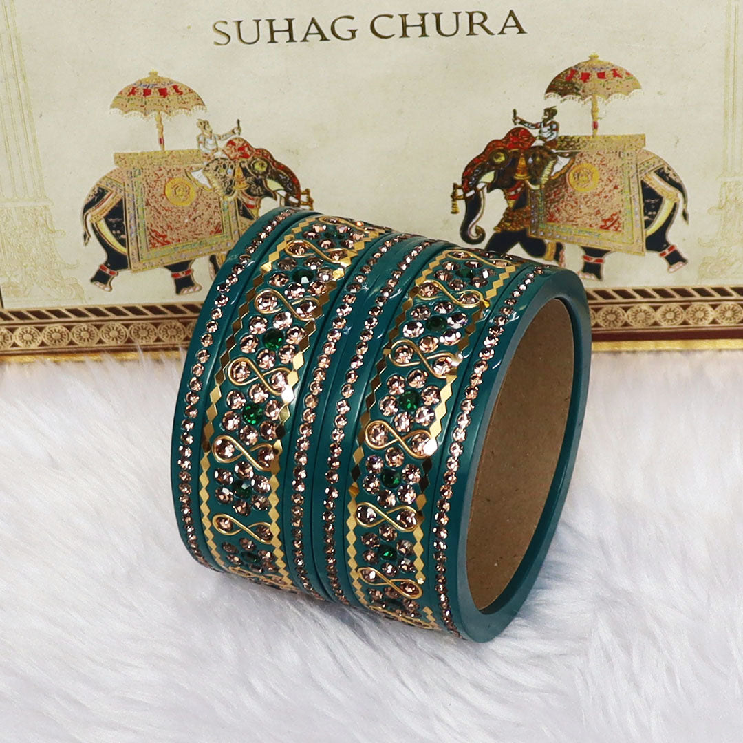 Festival Special Fancy Lac Bangles Set With Latest Stone Design