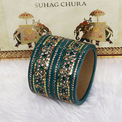 Festival Special Fancy Lac Bangles Set With Latest Stone Design