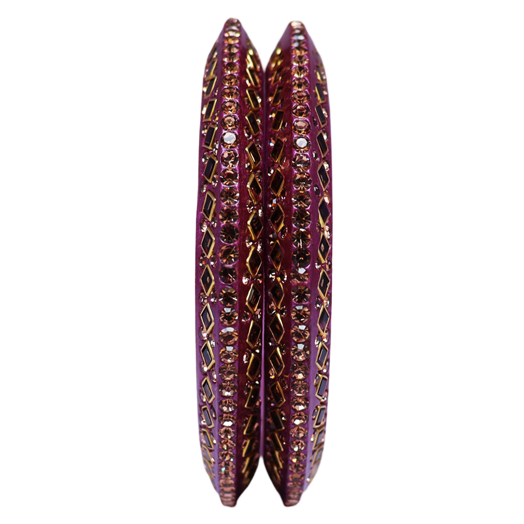 Traditional Kundan Lac Bangadi Bangles (Pack of 2)