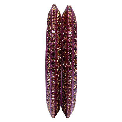 Traditional Kundan Lac Bangadi Bangles (Pack of 2)