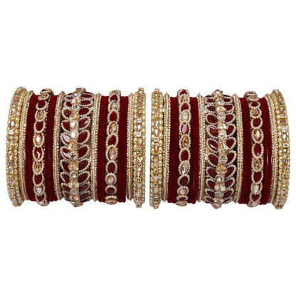 Indian Bridal Wedding Bangles Set – Kundan & Beads Work