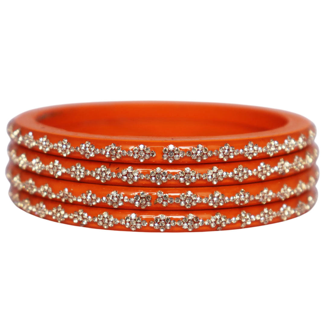Handcrafted lac bangles for women with stone work
