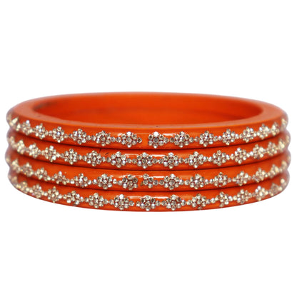 Handcrafted lac bangles for women with stone work