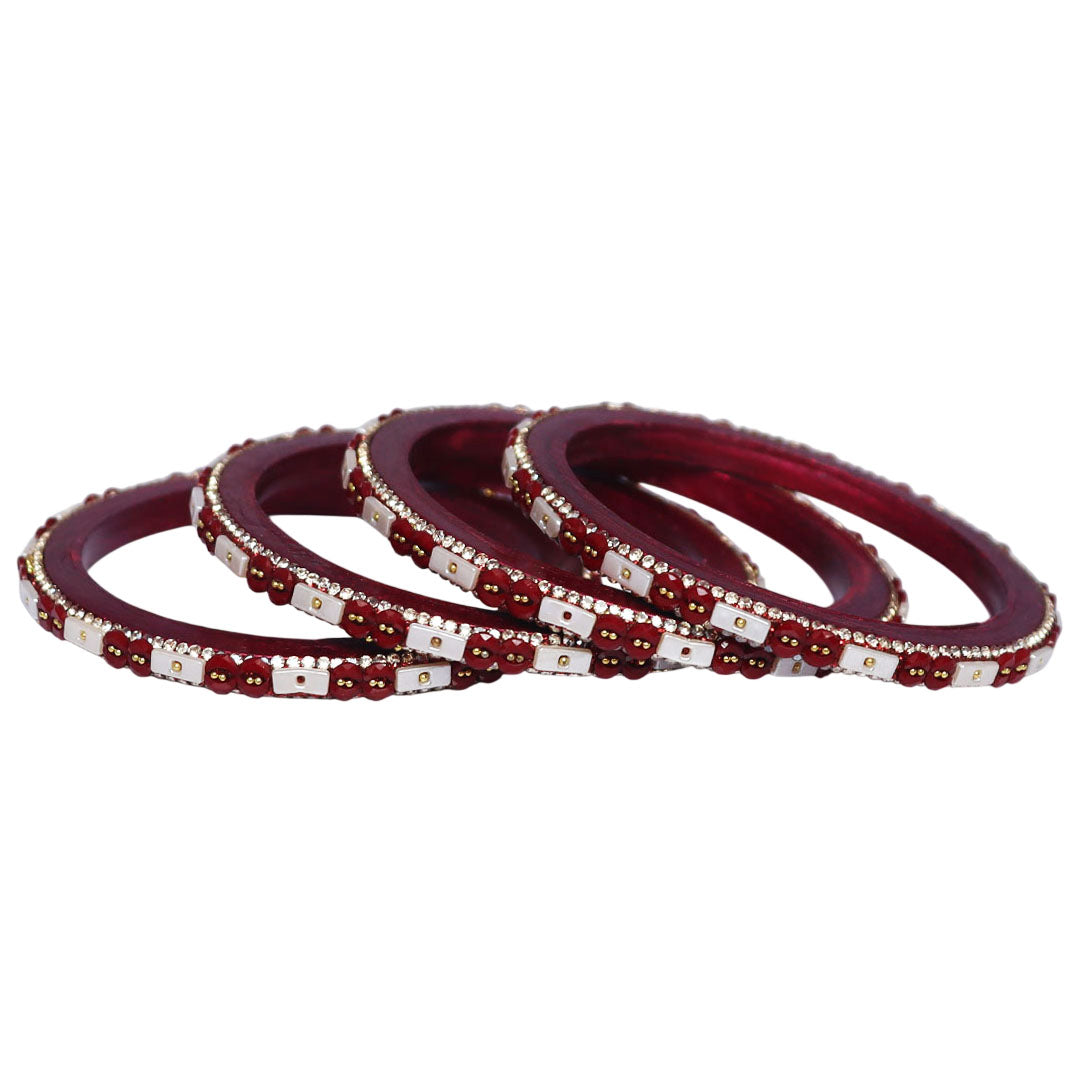 Designer Rajasthani Lac Bangles with Rhinestone & Bead Work by Taj Bridal Store