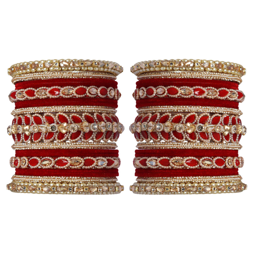 Indian Bridal Wedding Bangles Set – Kundan & Beads Work