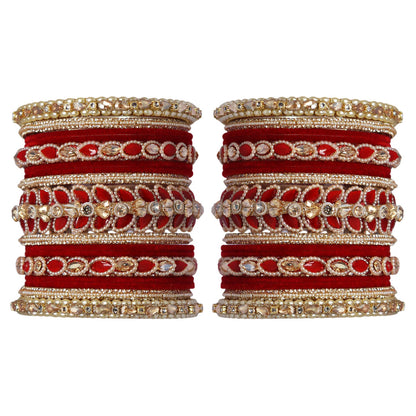 Indian Bridal Wedding Bangles Set – Kundan & Beads Work