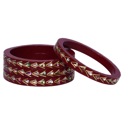 Trendy Lac Kada Bangles Set in Latest Kundan Design