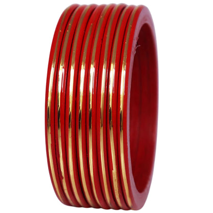 Traditional Rajasthani lac bangles set with Golden Paat detailing
