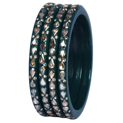 Traditional Stone Studded Lac Bangles For Women's