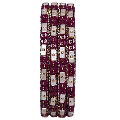 Designer Rajasthani Lac Bangles with Rhinestone & Bead Work by Taj Bridal Store