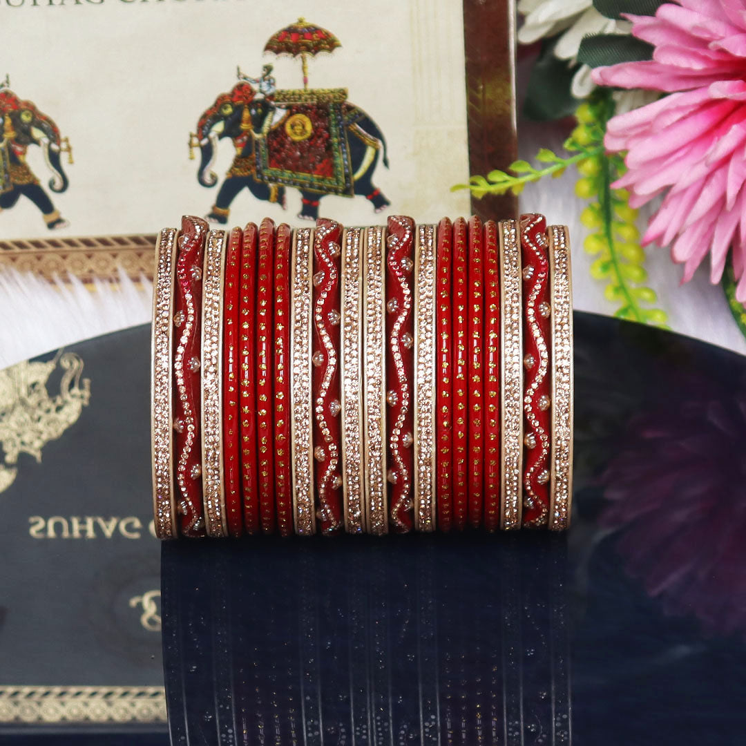 Karwa Chauth Special Designer Lac Bangles Set in Zig-Zag Design