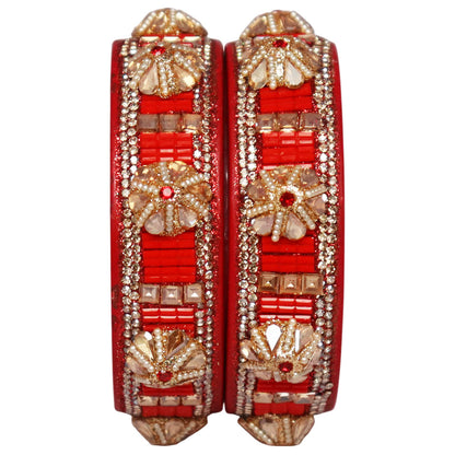 Jaipuri Lac Bangles Kundan Pearl Rhinestone Designer Kada