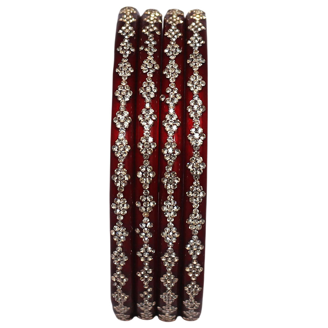 Handcrafted lac bangles for women with stone work