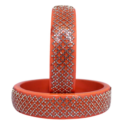 Jaipuri Lac Kada Bangles Set in Latest Rhinestones Design