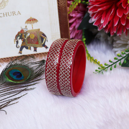 Jaipuri Lac Kada Bangles Set in Latest Rhinestones Design