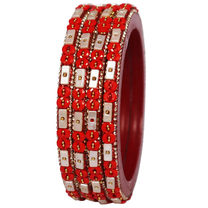 Designer Rajasthani Lac Bangles with Rhinestone & Bead Work by Taj Bridal Store