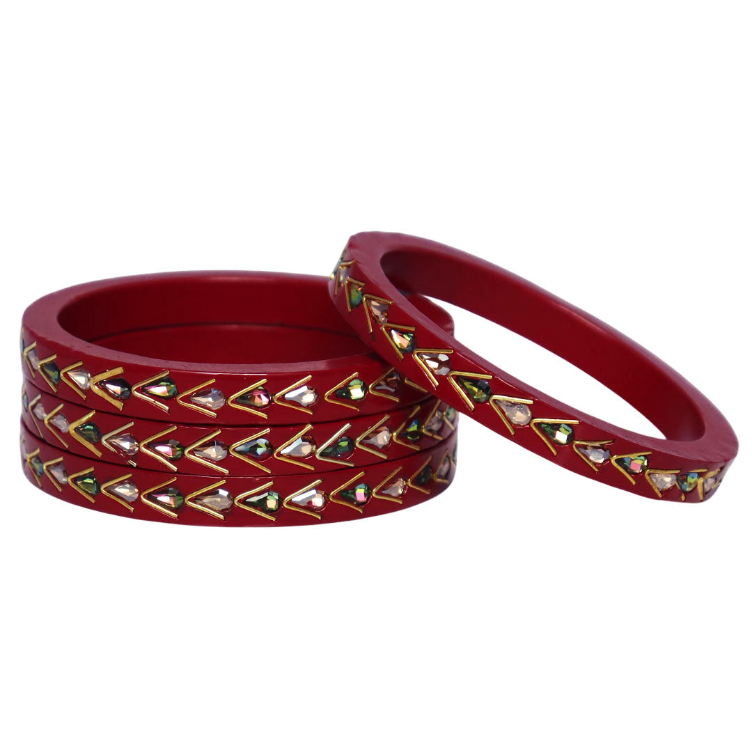 Trendy Lac Kada Bangles Set in Latest Kundan Design
