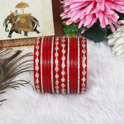 Festive Special Designer Lac Chura Set With Latest Rhinestones Design