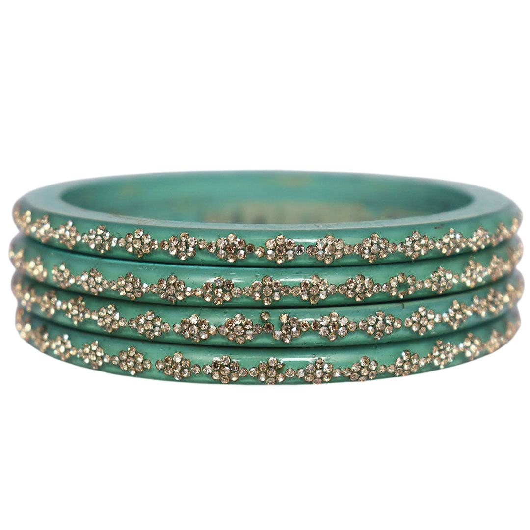 Traditional Rajasthani lac bangles with rhinestone detailing